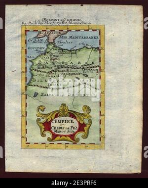Carte du Maroc, 1719. Banque D'Images