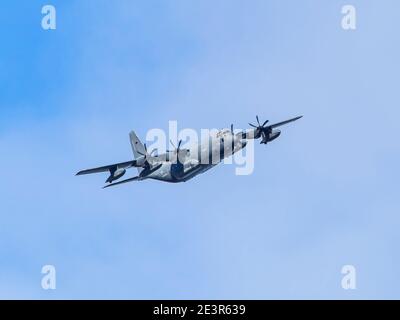 Lockheed MC-130J Commando II vol d'entraînement de l'USAF au-dessus de Blakeney North Norfolk Royaume-Uni Banque D'Images