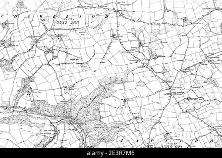 Carte de Devon OS Nom de la carte 043-SW, Ordnance Survey, 1862-1898. Banque D'Images