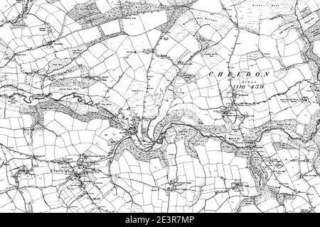 Carte de Devon OS Nom de la carte 043-NW, Ordnance Survey, 1862-1898. Banque D'Images