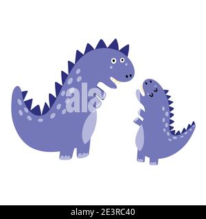 Joli Imprime Dinosaures Pour La Mere Et Le Bebe Drole Tyrannosaurus Rex Famille Dino Falaise Image Vectorielle Stock Alamy