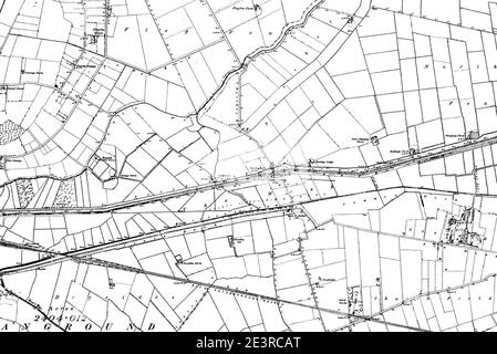 Carte de Cambridgeshire OS Nom de la carte 010-SW, Ordnance Survey, 1884-1892. Banque D'Images