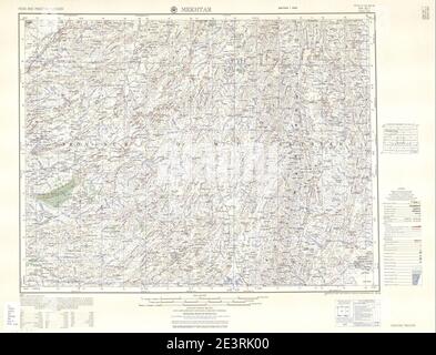 Carte Inde et Pakistan 1-250,000 Tile NH 42-7 Mekhtar. Banque D'Images