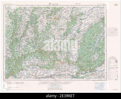 Carte Inde et Pakistan 1-250,000 Tile NF 44-1 Saugor. Banque D'Images