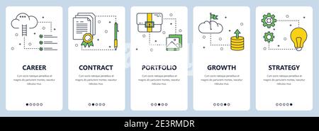 Ensemble de bandeaux Web verticaux de carrière à lignes fines et modernes de Vector Illustration de Vecteur