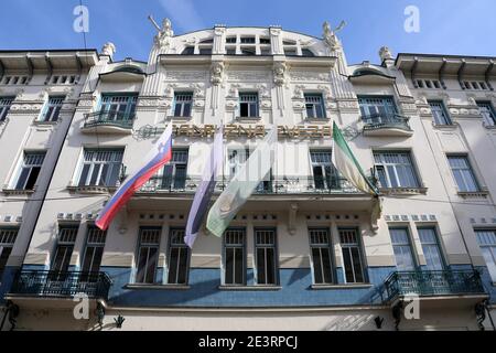 Bâtiment historique dans le style de la sécession viennoise à Miklosiceva cesta À Ljubljana Banque D'Images