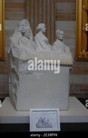 Statue dans le Capital Building Washington DC USA Adelaide Johnson Rotunda Capital Building Art Galerie portrait monument sculpture en marbre blanc Banque D'Images