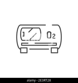 Icône de la ligne de couleur de la chambre à oxygène. Contour modifiable. Illustration de Vecteur
