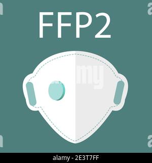masque de protection ffp2 de coronavirus covid 19 icon style plat. Concept de médecine des respirateurs de biosécurité. Illustration vectorielle Illustration de Vecteur