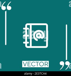 E-mails icône de vecteur de carnet de contacts icône linéaire. Ligne de contour modifiable Illustration de Vecteur