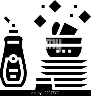 illustration vectorielle de l'icône de glyphe de lavage de vaisselle Illustration de Vecteur