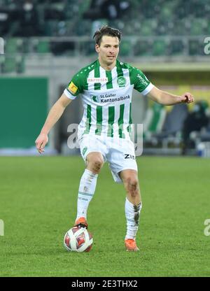 20 janvier 2021, Saint-Gall, Kybunpark, Soccer Super League: FC St.Gall 1879 - FC Vaduz, # 16 Lukas Goertler (St. Gallen) Credit: SPP Sport Press photo. /Alamy Live News Banque D'Images