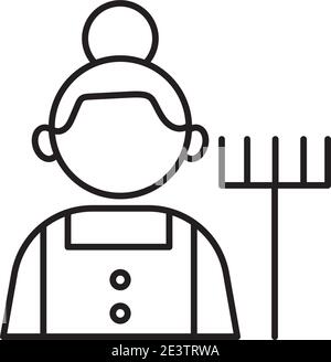 jardinier profession ouvrier avatar style ligne icône vecteur illustration design Illustration de Vecteur