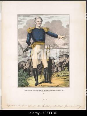 Le Major-général Winfield Scott. À Vera Cruz le 25 mars 1847 Banque D'Images