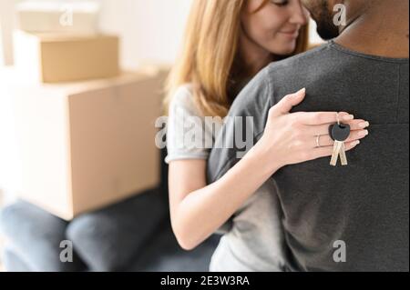 famille, couple, réinstallation, race mixte, succession Banque D'Images