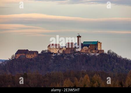 Le château de Wartburg à Eisenach dans la forêt de Thuringe Banque D'Images