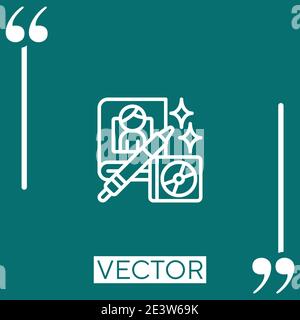 autograph collection Vector Icon Linear Icon. Ligne de contour modifiable Illustration de Vecteur