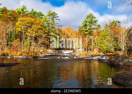 Magnifique zone de conservation des chutes Cordova Belmont Methuen Havelock Ontario Canada en automne Banque D'Images