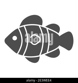 Clown Fish Solid Icon, concept de vie marine, Tropical Reef FISH signe sur fond blanc, clownfish Icon dans le style glyphe pour le concept mobile et le web Illustration de Vecteur