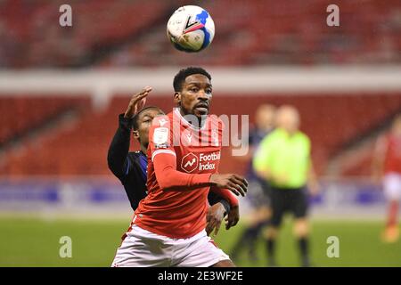 Nottingham, Royaume-Uni. 20 janvier 2021. Sammy Ameobi (11) de la forêt de Nottingham en action pendant le match de championnat Sky Bet entre la forêt de Nottingham et Middlesbrough au City Ground, Nottingham, le mercredi 20 janvier 2021. (Credit: Jon Hobley | MI News) Credit: MI News & Sport /Alay Live News Banque D'Images