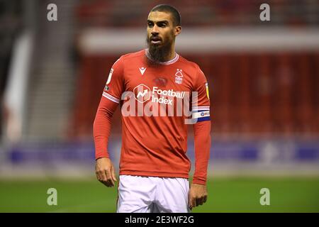 Nottingham, Royaume-Uni. 20 janvier 2021. Lewis Grabban (7) de la forêt de Nottingham lors du match de championnat Sky Bet entre Nottingham Forest et Middlesbrough au City Ground, Nottingham, le mercredi 20 janvier 2021. (Credit: Jon Hobley | MI News) Credit: MI News & Sport /Alay Live News Banque D'Images