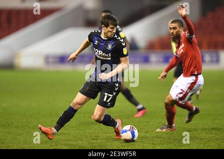 Nottingham, Royaume-Uni. 20 janvier 2021. Paddy McNair de Middlesbrough en action pendant le match de championnat Sky Bet entre Nottingham Forest et Middlesbrough au City Ground, Nottingham, le mercredi 20 janvier 2021. (Credit: Jon Hobley | MI News) Credit: MI News & Sport /Alay Live News Banque D'Images