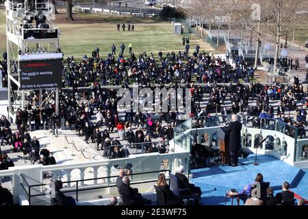 Washington, DC, États-Unis. 20 janvier 2021. Le président américain Joe Biden prononce son discours inaugural sur le front ouest du Capitole des États-Unis le 20 janvier 2021 à Washington, DC. Au cours de la cérémonie d'inauguration d'aujourd'hui, Joe Biden devient le 46e président des États-Unis. ( Credit: Tasos Katopodis/Getty Images)/Media Punch/Alay Live News Banque D'Images