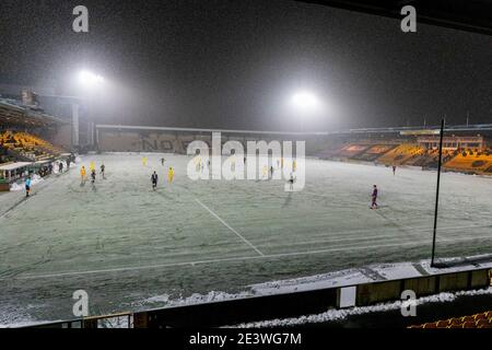 Livingston, West Lothian, Royaume-Uni. 20 janvier 2021 ; Tony Macaroni Arena, Livingston, West Lothian, Écosse ; Scottish Premiership football, Livingston versus Celtic ; Heavy Snow pendant le match montre le stade en jeu Credit: Action plus Sports Images/Alay Live News Banque D'Images