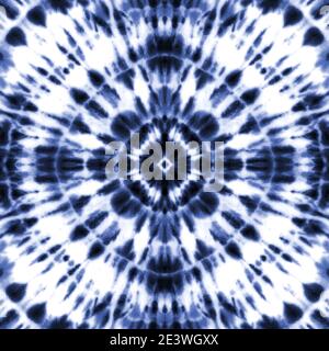 Motif shibori teint par nouage. Éléments bleu marine indigo peints à la main sur fond blanc. Texture abstraite. Illustration de Vecteur