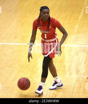 South Orange, New Jersey, États-Unis: 20 janvier 2021, la garde de la tempête rouge de St. John's Drake unique (1) dans la seconde moitié au Walsh Gymnasium à South Orange, New Jersey. Seton Hall défait St. Johns 87-64. Duncan Williams/CSM crédit: CAL Sport Media/Alay Live News Banque D'Images