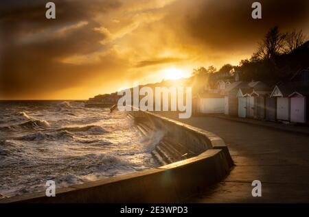 coucher de soleil sur la plage Banque D'Images