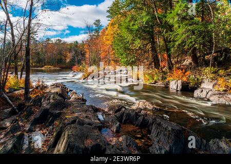 Magnifique zone de conservation des chutes Cordova Belmont Methuen Havelock Ontario Canada en automne Banque D'Images