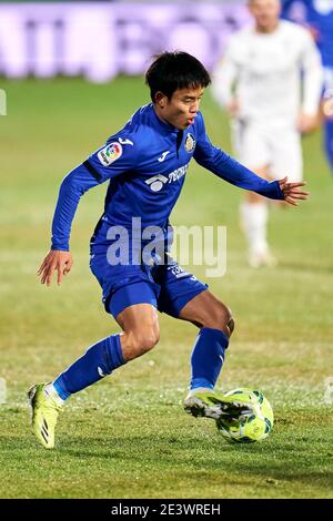 Getafe, Madrid, Espagne. 20 janvier 2021. Takefusa Kubo de Getafe FC pendant le match de la Liga entre Getafe CF et SD Huesca au Coliseum Alfonso Perez à Getafe, Espagne. 20 janvier 2021. Credit: Angel Perez/ZUMA Wire/Alay Live News Banque D'Images