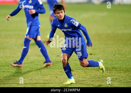 Getafe, Madrid, Espagne. 20 janvier 2021. Takefusa Kubo de Getafe FC pendant le match de la Liga entre Getafe CF et SD Huesca au Coliseum Alfonso Perez à Getafe, Espagne. 20 janvier 2021. Credit: Angel Perez/ZUMA Wire/Alay Live News Banque D'Images