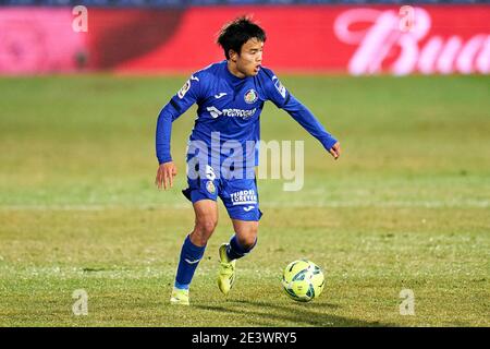 Getafe, Madrid, Espagne. 20 janvier 2021. Takefusa Kubo de Getafe FC pendant le match de la Liga entre Getafe CF et SD Huesca au Coliseum Alfonso Perez à Getafe, Espagne. 20 janvier 2021. Credit: Angel Perez/ZUMA Wire/Alay Live News Banque D'Images