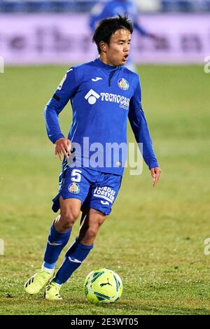 Getafe, Madrid, Espagne. 20 janvier 2021. Takefusa Kubo de Getafe FC pendant le match de la Liga entre Getafe CF et SD Huesca au Coliseum Alfonso Perez à Getafe, Espagne. 20 janvier 2021. Credit: Angel Perez/ZUMA Wire/Alay Live News Banque D'Images