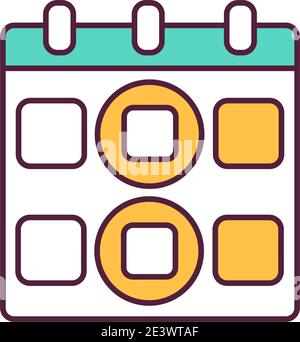 Programme de planification icône de couleur RVB orange Illustration de Vecteur