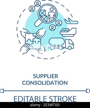 Icône de concept de consolidation fournisseur Illustration de Vecteur