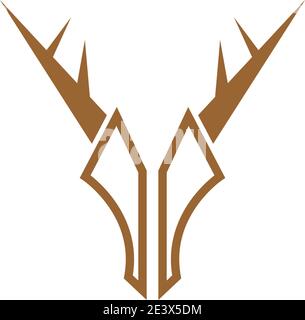 Modèle vectoriel de conception d'illustration d'icône de logo Deer Illustration de Vecteur