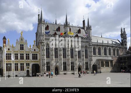 Brügge, Burgplatz, Rathaus Banque D'Images