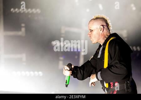 Aarhus, Danemark. 10 juin 2017. Le groupe electronica anglais The Prodigy joue un concert lors du festival de musique danois Northside 2017 à Aarhus. Le chanteur Keith Flint est ici vu en direct sur scène. (Crédit photo: Gonzales photo - Lasse Lagoni). Banque D'Images