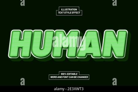 Effet de style de texte gras 3D humain Illustration de Vecteur