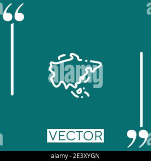 icône vecteur asie icône linéaire. Ligne avec contour modifiable Illustration de Vecteur