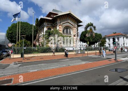 Martinique, fort de France : la Bibliothèque Schoelcher (architecte Pierre-Henri Picq). Le bâtiment est enregistré comme un site historique national (français ' Banque D'Images