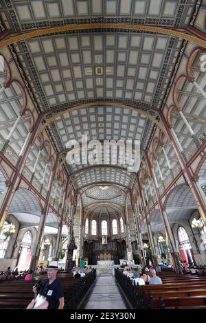 Martinique, fort de France : intérieur de la cathédrale Saint-Louis, bâtiment classé monument historique national (monument historique français) Banque D'Images