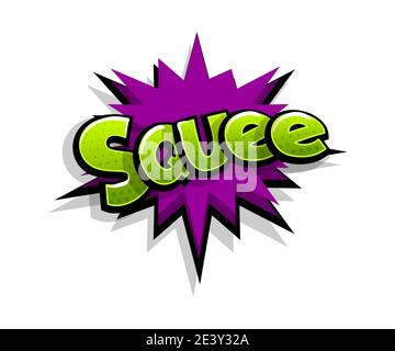 Laque de lettrage, shh, flèche . Effets sonores du logo de bande dessinée. Expression vocale de l'icône de bulle vectorielle, étiquette de police de dessin animé, illustration sonore. BD livre amusant Illustration de Vecteur