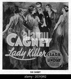 JAMES CAGNEY MAE CLARKE et MARGARET LINDSAY dans LADY KILLER 1933 réalisateur ROY DEL RUTH Story The Finger Man par Rosalind Keating Shaffer costume design Orry-Kelly Warner Bros. Banque D'Images