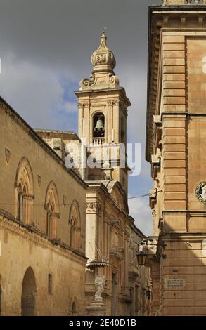 L'église des Carmélites à Mdina Malte Banque D'Images