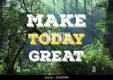 Faites de votre journée un moment formidable. Énergie positive. Affiche de citation motivante. Motivation de réussite. Banque D'Images