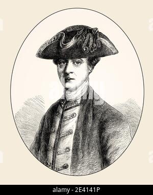 Amiral de la flotte Richard Howe, 1er comte Howe, 1726-1799, un officier de marine britannique Banque D'Images